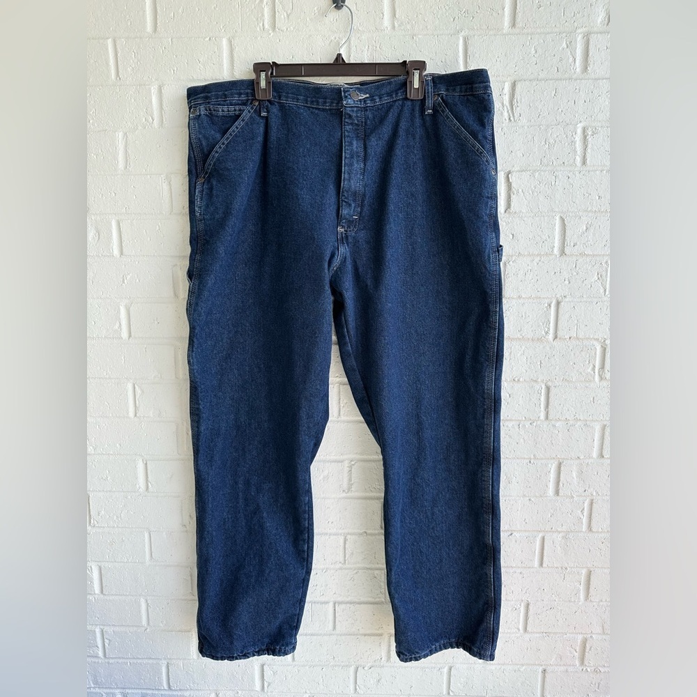 Wrangler Authentics Men’s Fleece Lined Carpenter Pant Dark indigo Size 42x32
